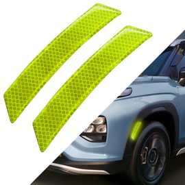 HQRNYP 2PCS Reflective Trim Side Marker Stickers, Reflective Car Stickers, Side Reflectors for Car, Auto Exterior Accessories Reflector Guard Fit for Truck Wheel Well Arch Bumper Fenders (Green)