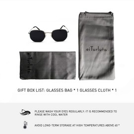 eiTurlutz Fashion Polygon Sunglasses Women Men Mirrored Lens Lightweight Unisex Glasses, silver/grey