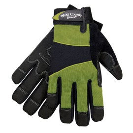 West County 013S/L Men's Gloves –Large, Stem, Work Gloves with Four-Way Spandex Backing, Adjustable Cuff