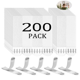 100 Pairs(200 Strips) Picture Hanging Strips Heavy Duty, Sticky Picture Hangers for Walls,Hanging Pictures Without Nails,Damage Free No Nails Adhesive Strips for Frame Hanging Mounting Strips