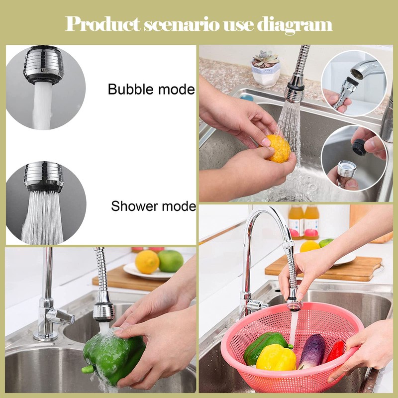 2x Flexible Tap Sprayer Attachment for Kitchen Sink - Premium