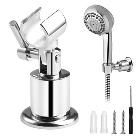 Full Metal Shower Head Holder, 180 Degree Shower Head Holders with Screw, Adjustable Shower Holder for Shower Head, Hand Shower Holder, Shower Holder for Shower Head, Hand Shower Holder, Silver