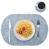 Oval Table Mats Set of 6, Faux Leather Placemats, Heat