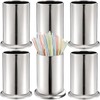 ZEAYEA 6 Pack Stainless Steel Straw Holder, Countertop Straw Dispenser,