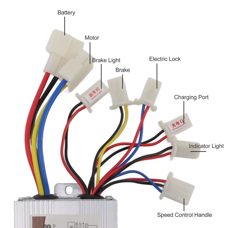 48V 800W Brushed Motor Controller with Yellow Grips Set Heat