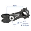 Zoom Adjustable Stem Ahead - Black, 105/70 mm