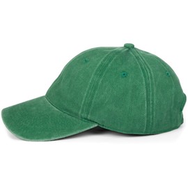 styleBREAKER 04023054 Unisex 6-Panel Vintage Cap, Plain Washed Look, Baseball Cap, Metal Buckle, Adjustable, Green
