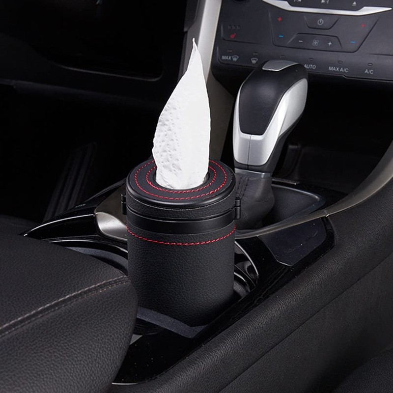 Car Tissue Tube, Cylinder Tissue Box Diameter 2.75'' PU Leather