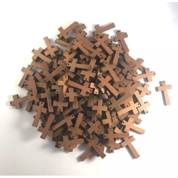 100 WOOD GREEK CROSSES - 1 .5" TALL X 1"
