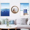 YK Decor Nautical Wood Wall Decoration Hanging Circle Mirror