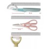 millerhous Set Kit Cuchillos Chef Recubrimiento Cerámica Colores Pastel