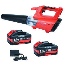 Electric Leaf Blower Cordless with 2 5.0Ah Battery and Charger, 6 Speed Mode 600CFM Patio Tools,18V Battery Powered Lightweight Leaf Cleaner Handheld Blowers for Lawn Care, Dust, Leaves, Yard