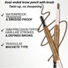 Okerker Brown Dual-Ended Eyebrow Pencil - Waterproof, Smudge-Proof Brow Liner