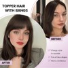 Hair Toppers for Women Human Hair with Bangs Hand-stitched 360°3D