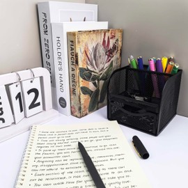 Fengtaiyuan 038P18x6, Black Gel Ink Roller Ball Pens, Black Ink, Ultra Fine 0.38mm, Writting Pens, Smooth, 6 Pack (038P18x6)