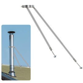 6” Stainless Steel Adjustable Extended Chimney Roof Support Kit - Heavy-Duty Windproof & Snow-Stable Stove Pipe System for Enhanced Chimney Safety