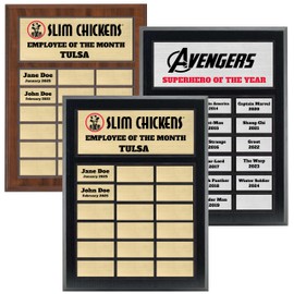 Perpetual Plaque, Custom Employee of the Month Appreciation Award (18 Plate (12x15"))