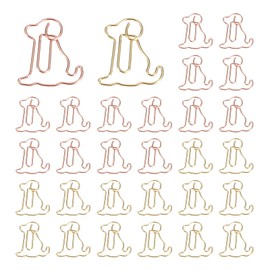 PATIKIL Cute Paper Clip, 30Pcs Dog Shape Paper Clip Metal Funny Bookmarks Planner Clips Clamp for Home Office Supplies Desk File Organization Wedding Decoration, Gold, Rose Gold