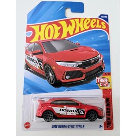 Hot Wheels 2018 Honda Civic Type R [Red], Then and Now 3/10, 123/250, 1:64 Scale Diecast Car