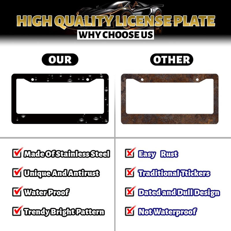 Cute Sheep License Plate Frame Animals License Plate Holder Stainless