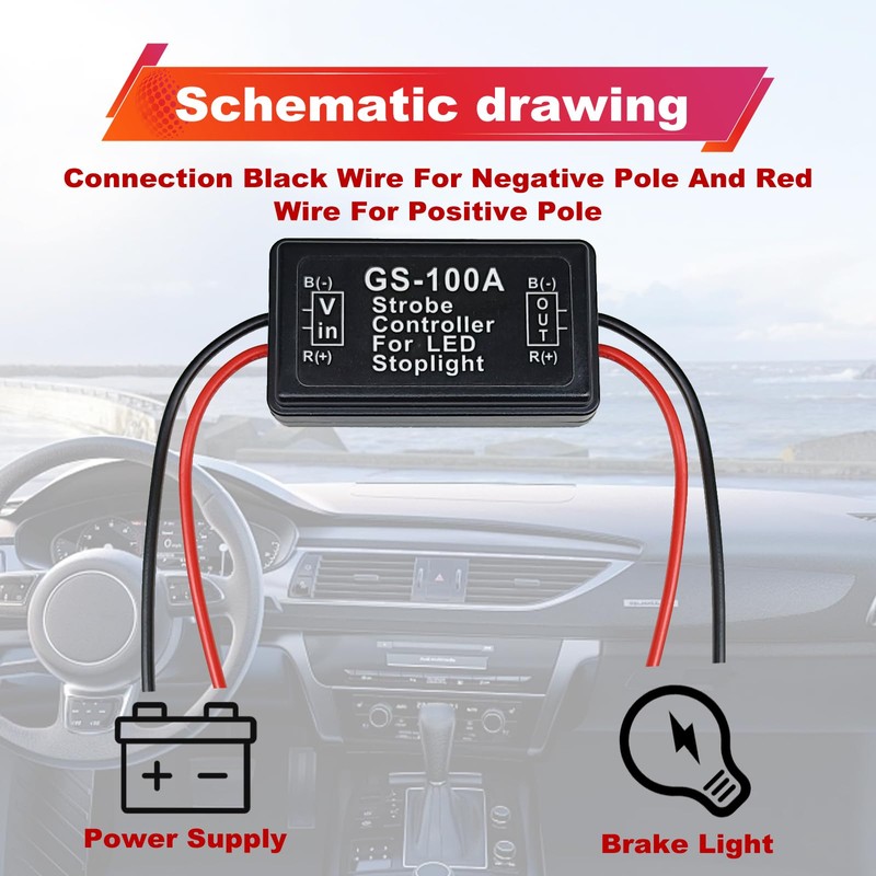 KEVWR Strobe Brake Light for Brake Light Tail Stop Light,
