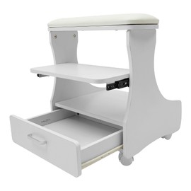 DYRABREST Portable Foot Bath Stool with Wheels, Rolling Spa Foot Rest Adjustable Manicure Pedicure Station with Removable Shelf for Salons & Home Foot Soaks, Massages & Nail Care