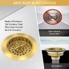 Gold Sink Drain Strainer 3-1/2 Inch Kitchen Sink Drain Assembly
