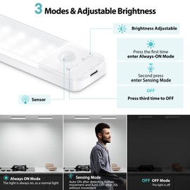 Ylatoial 3 Pack 15cm Night Light with Motion Sensor for Cupboard Kitchen Cool White