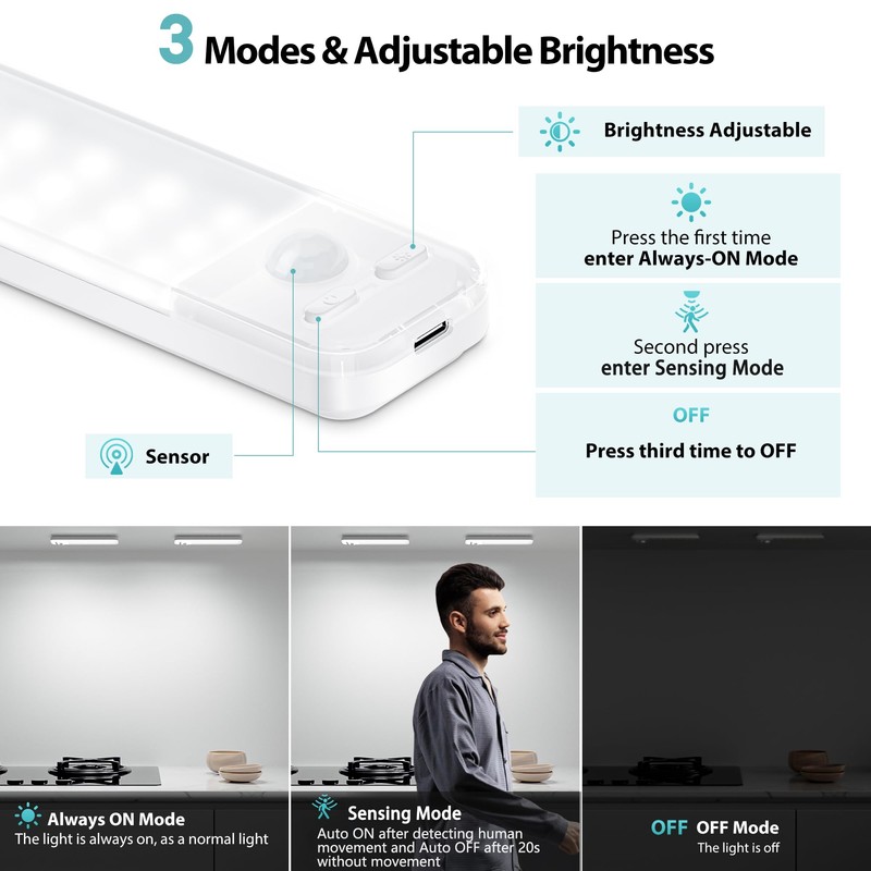 Ylatoial 3 Pack 15cm Night Light with Motion Sensor for