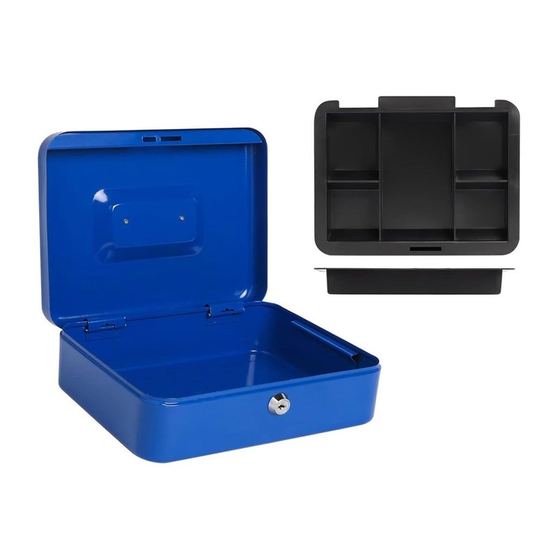 Kippen Cash Box with Coin Compartment Blue 200 x 160