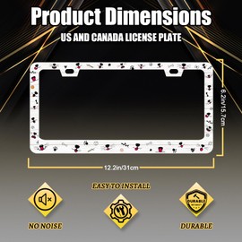 Cute Dog Cat Mouth License Plate Frame Colorful Animal License Plate Holder Stainless Steel License Plate for USA Canada 6.3" X 12.3" with 2 Holes and Screws