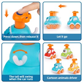 Own1one Toddler Toy Cars, Car Toys for 1 Year Old Boys, 4Pcs Press & Go Toy Cars Gifts for Baby Boys 1-2 Year Old
