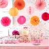 Hot-Pink Burnt-Orange Party-Decorations Streamers Lanterns - 14pcs Fall Birthday Baby
