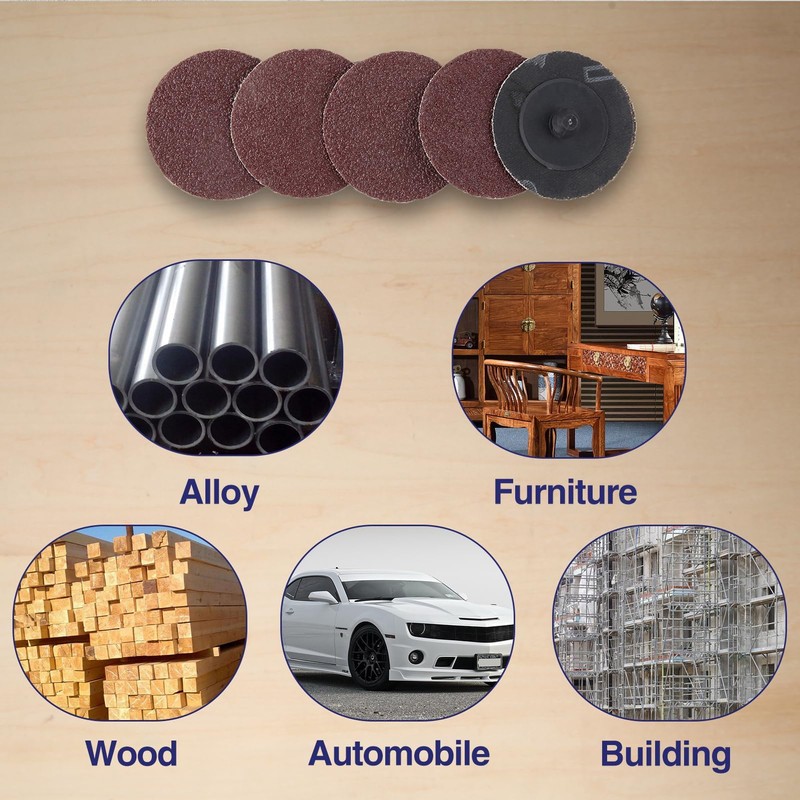 SPEEDWOX 50pcs 2" 60 Grit Quick Release Discs Aluminum Oxide