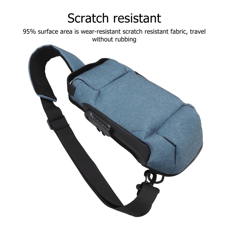Sling Bag Waterproof Anti Theft with Combination Lock Anti Scratch