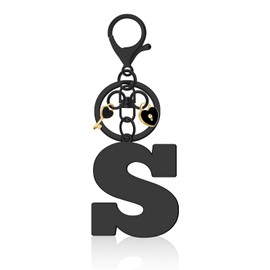 Initial Letter Keychains Gifts for Women,Alphabet A-Z Letter Keychain with Cute Heart Love Shape Pendant Stainless Steel Letter Initials Charms for Purse Handbags Car Key Backpack Keyring Accessory(S)