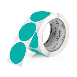 Perco Teal 2-Inch Round Sticker Labels - 500 Labels per Roll - Vibrant Colors, Strong Adhesion - Made in USA
