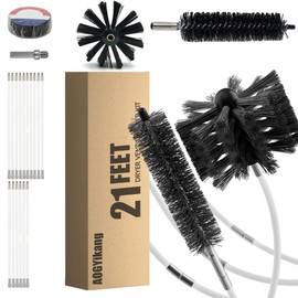 AOGYikang 21 Feet Dryer Vent Cleaning Brush Kit, Multi-Scene Durability Chimney Brush with Flexible Nylon Rod, Multi-Purpose lint Cleaning Brush for Drill,Chimneys, fireplaces, Ventilation ducts