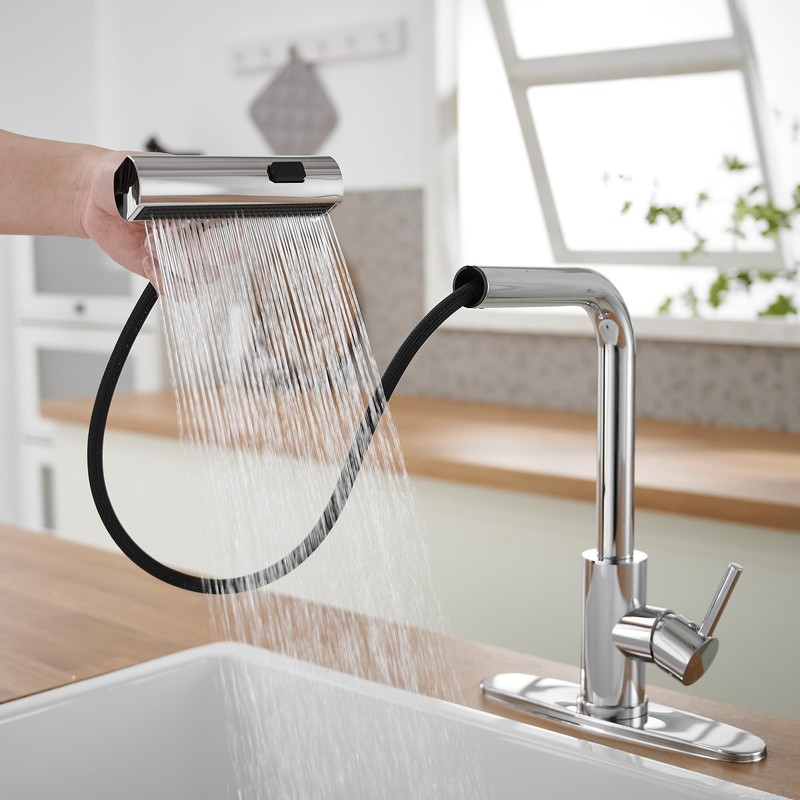 Kitchen Faucets with Pull Down Sprayer,Waterfall Kitchen Sink Faucet,Commercial Utility