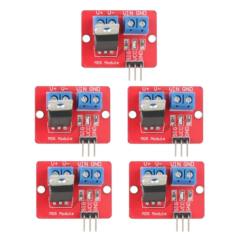 Driver Module, Pack of 5 3.3V/5V IRF520 MOSFET Driver Modules