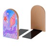 Conch in Mermaid Scales Book Ends Decorative Wood Bookends for