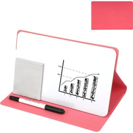 Lyfengdeam Portable Dry Erase Whiteboard with Stand, Markers and Cloth, for Children's Drawing, Office, Conference, Business, Family (Pink)