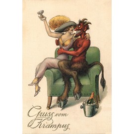 Krampus Greeting Cards Set Three: 20 Assorted Cards and 21 Envelopes in Deluxe Tin
