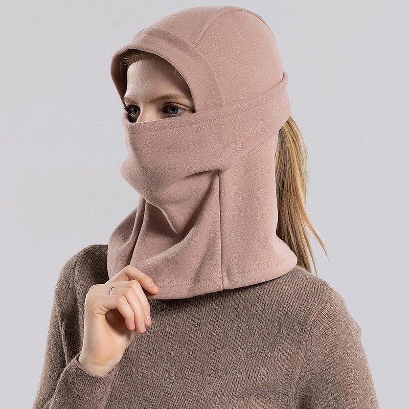 Ponytail Balaclava Ski Mask Full Face Cover Hood Winter Running