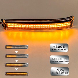 OTnhaee LED Side Mirror Turn Signal Lights Sequential Switchback LED Assembly Compatible with F150 2009-2014/Raptor 2010-2014,Pack of 2 (Clear Len Yellow Light)