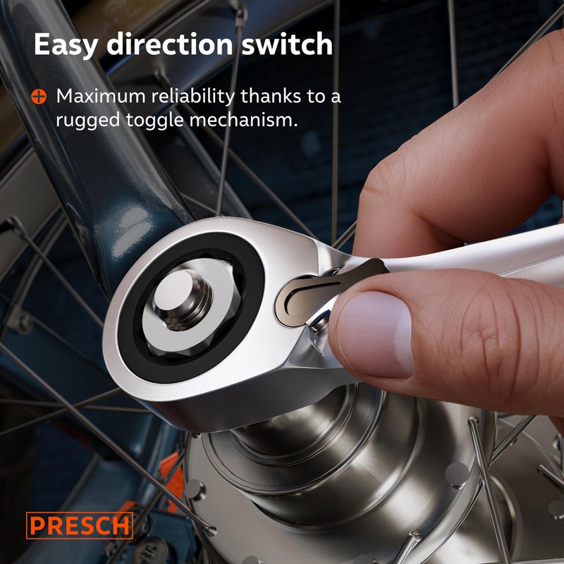 PRESCH Ratchet Spanner Reversible 24mm – Minimal Return Angle (3°,