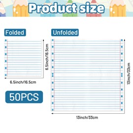 Pack of 50, Notebook Lined Paper Napkins, Disposable 2-Ply Paper Napkins for Kids’ Birthdays, Classroom Parties, Back-to-School, Teacher Appreciation, 13x13 Inches Unfolded