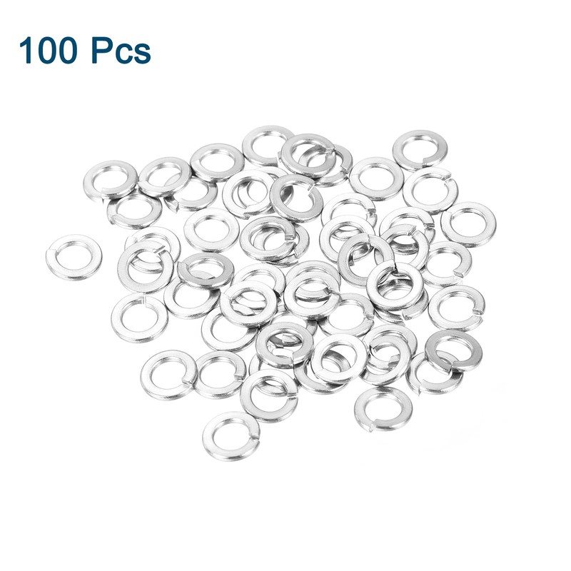 sourcing map #6 Split Lock Washer, 100Pcs 304 Stainless Steel