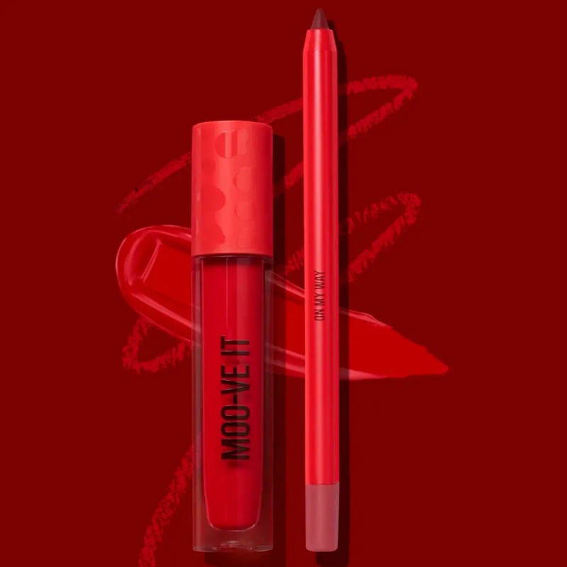 Kit Labial Mate Beauty Creations Availabilippy + Delineador Color Moo-ve