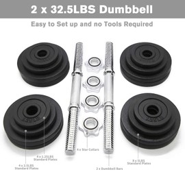 Ringstar Starring 105-200 Lbs adjustable dumbbells (65LBS Black with Trays)